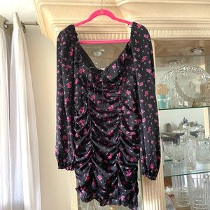 forever 21 floral ruched dress size L